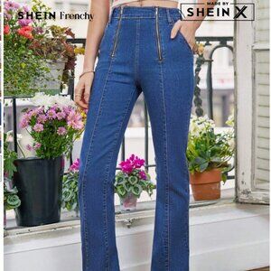 NWOT SHEIN High Rise Double Zipper Design Jeans (US Size 29)